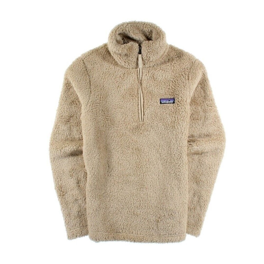 Patagonia Womens Sz M Los Gatos ¼ Zip Fleece Teddy Pullover 25235 El Cap Khaki